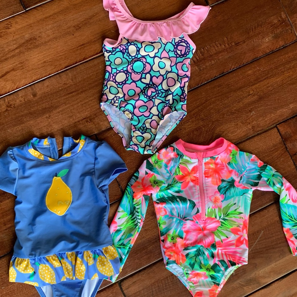 Cat & Jack and Wondernation toddler girl swimsuits
